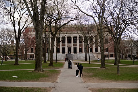 Harvard Yard on the Harvard University campus in Cambridge, Massachusetts.