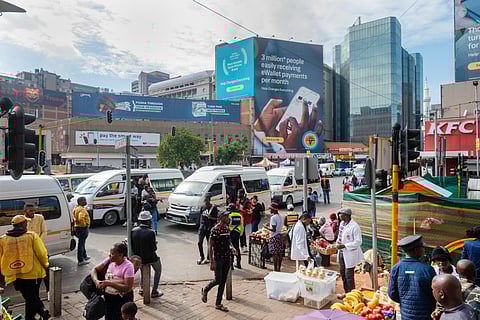 Street vendors in Johannesburg’s central business district.