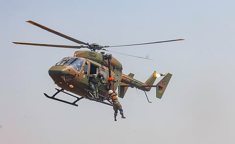 PRETORIA, SOUTH AFRICA - SEPTEMBER 17: Aerial display at the Aerospace Industry Support Initiative (AISI) 20th anniversary at Air Force Base Waterkloof on September 17, 2026 in Pretoria, South Africa. AISI was established in 2006 as a strategic initiative of the Department of Trade, Industry and Competition to strengthen the competitiveness, sustainability and growth of South Africa’s aerospace and defence industry. (Photo by Gallo Images/Sharon Seretlo)