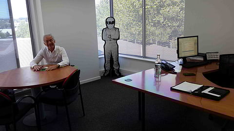 A picture worth a thousand words. Capitec CEO Riaan's Stassen's office. Twelve square metres with Stig as the only indulgence.