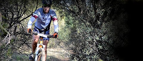 Alex Zarr enjoys recreational mountain biking