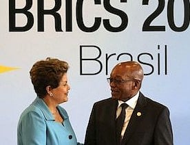 Host of this week's Summit and current chair of the BRICS Grouping, Brazilian President Dilma Rousseff, with SA's President Jacob Zuma.