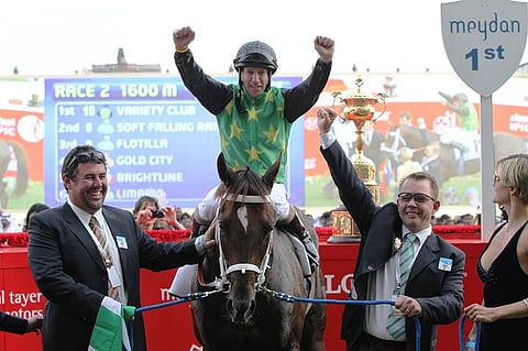 Variety Club, in Markus Jooste's now globally famous racing silks, winning in Hong Kong