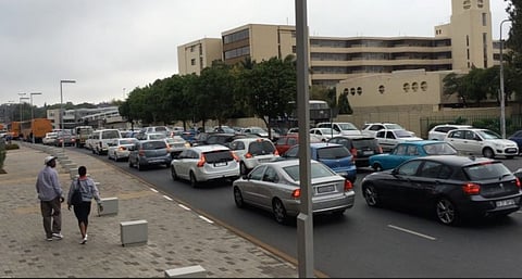 Eskom-induced traffic jam in Rosebank, Johannesburg