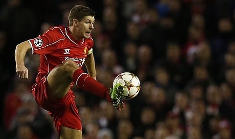 Liverpool captain Steven Gerrard - his two goals sunk brave Wimbledon