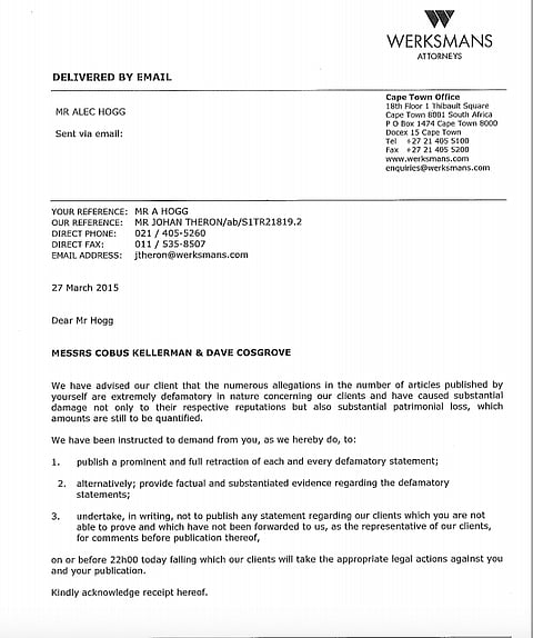 Kellermann to Biznews: Retract your defamation. Here’s our response.