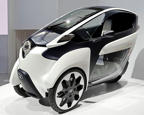 The Toyota i-Road, an electric vehicle.