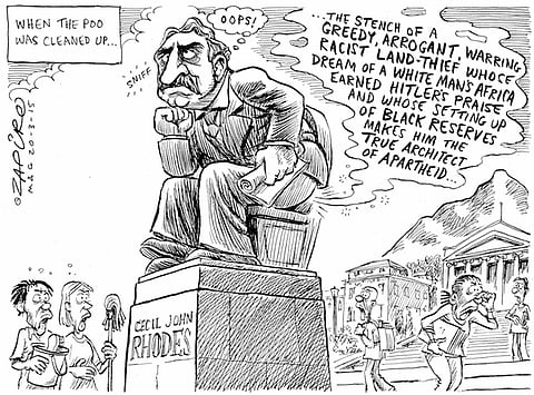 SA's top cartoonist Zapiro offers his thoughts on UCT's Rhodes statue debate. More of his work at http://www.zapiro.com/