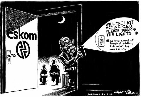 Eskom's new acting CEO Brian Molefe - as Zapiro sees him.
