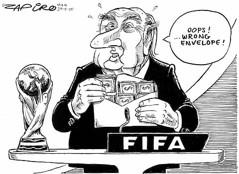 Sepp Blatter might have a fan in the Kremlin, but SA's top cartoonist isn't among them