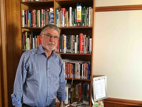 Jannie Mouton (68) keeps his favourite books in his office for easy reference.