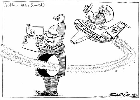 Zapiro returns to his Jacon "hollow man" Zuma theme. More of the cartoonist's brilliance is at zapiro.com