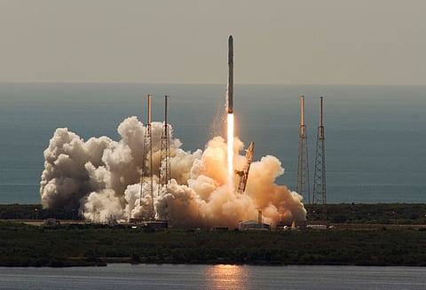 An unmanned SpaceX Falcon 9 rocket launches from Cape Canaveral, Florida, June 28, 2015. The rocket exploded about two minutes after liftoff on Sunday, destroying a cargo ship bound for the International Space Station, NASA said. REUTERS/Mike Brown