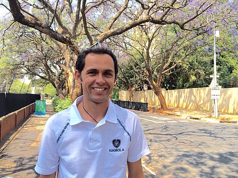 Technology entrepreneur Alan Knott-Craig Jnr. Pictured in Johannesburg in late spring when the Jacarandas are in full bloom.