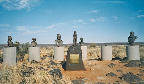 Busts of Afrikaner heroes in Orania