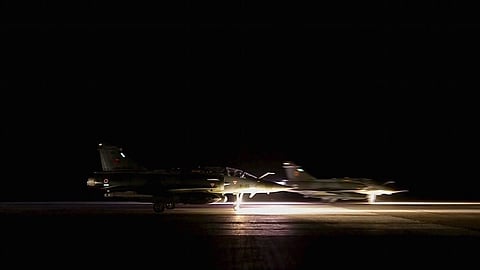 French fighter planes prepare to take off from an unidentified location in this still image taken from handout video released on November 16, 2015. French warplanes pounded Islamic State positions in Syria on November 15, 2015 as police in Europe widened their investigations into coordinated attacks in Paris that killed more than 130 people. REUTERS/ECPAD via Reuters TV TPX IMAGES OF THE DAY ATTENTION EDITORS - THIS PICTURE WAS PROVIDED BY A THIRD PARTY. REUTERS IS UNABLE TO INDEPENDENTLY VERIFY THE AUTHENTICITY, CONTENT, LOCATION OR DATE OF THIS IMAGE. FOR EDITORIAL USE ONLY. NOT FOR SALE FOR MARKETING OR ADVERTISING CAMPAIGNS. FOR EDITORIAL USE ONLY. NO RESALES. NO ARCHIVE. THIS PICTURE IS DISTRIBUTED EXACTLY AS RECEIVED BY REUTERS, AS A SERVICE TO CLIENTS. NO RE-USE AFTER 2200GMT ON DECEMBER 15, 2015. NEWS PROGRAMMING ONLY.
