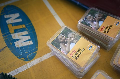An MTN starter kit pack on display on a table at a retail stand in Abuja, Nigeria. REUTERS/Afolabi Sotunde