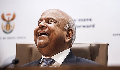 Pravin Gordhan, South Africa's new finance minister, reacts during a media briefing in Pretoria, South Africa, on Monday, Dec. 14, 2015. South Africa's government was left trying to shore up credibility after President Jacob Zuma's debacle over who should run the finance ministry called into question his ability to oversee the economy. Photographer: Waldo Swiegers/Bloomberg