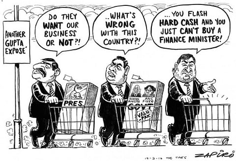 Guptas doing business in South Africa. More Zapiro magic at www.zapiro.com.