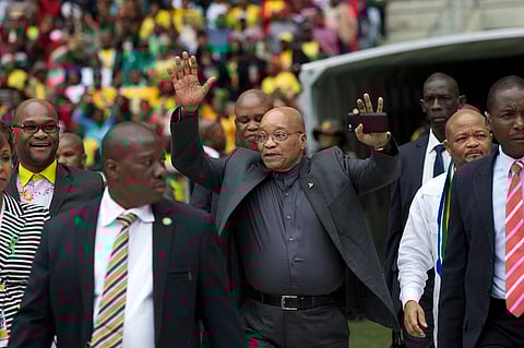 South African President Jacob Zuma arrives at a Human Rights Day rally in Durban, South Africa, March 21, 2016. REUTERS/Rogan Ward