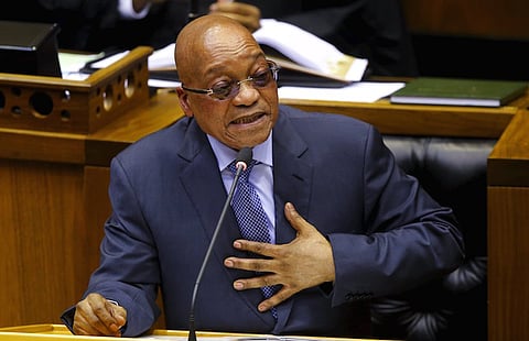 President Jacob Zuma answers questions at Parliament in Cape Town, March 17, 2016. REUTERS/Mike Hutchings