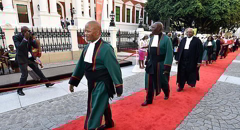 File photo: Chief Justice Mogoeng Mogoeng arrives at the State of the Nation address.