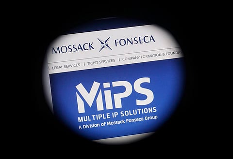 The website of the Mossack Fonseca law firm is pictured through a large format lens in Bad Honnef, Germany April 4, 2016. REUTERS/Wolfgang Rattay