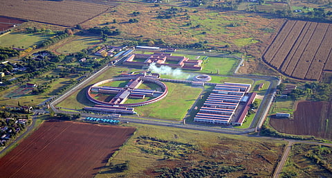 An aerial view of Zonderwater prison in South Africa.