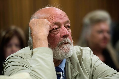 Barry Steenkamp listens to proceedings as former Paralympian Oscar Pistorius appears for sentencing for the murder of Reeva Steenkamp at the Pretoria High Court, South Africa June 14, 2016. REUTERS/Deaan Vivier/Pool