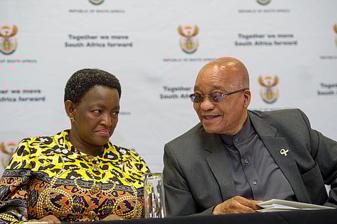 President Jacob Zuma with Minister of Social Development Bathabile Dlamini.