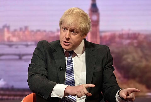 Former mayor of London Boris Johnson is seen speaking on the BBC's Andrew Marr Show in this photograph received via the BBC in London, Britain June 5, 2016. Jeff Overs/BBC/Handout via REUTERS ATTENTION EDITORS - THIS IMAGE WAS SUPPLIED BY A THIRD PARTY. FOR EDITORIAL USE ONLY. NO RESALES. NO ARCHIVE. TPX IMAGES OF THE DAY