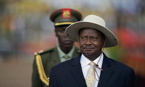 President Yoweri Museveni inspects the military parade during his inauguration ceremony at Kololo his swearing-in ceremony at the Independance grounds in Uganda's capital Kampala, May 12, 2016. REUTERS/Edward Echwalu