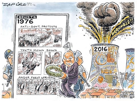 The polls show the ANC is facing an uphill task in Tshwane, Johannesburg and Port Elizabeth. But will President Jacob Zuma and the ANC listen to the people? More magic at www.zapiro.com.