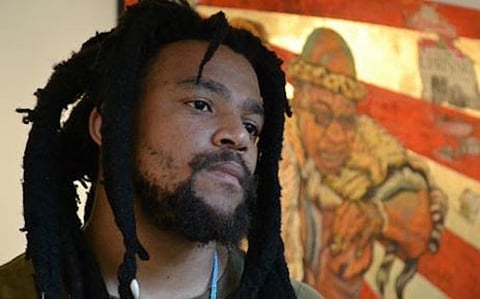 Ayanda Mabulu painted the controversial painting of Jacob Zuma and Atul Gupta.