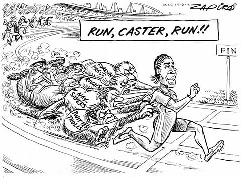 Caster Semenya leaves everyone in her dust, naysayers included. More magic available at www.zapiro.com.