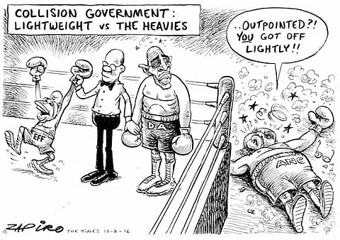 The lightweights are toppling the heavies as opposition parties take up their mayoral roles in major cities. More magic available at www.zapiro.com.