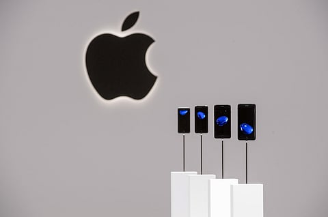 Apple iPhone 7 and 7s smartphones are displayed during an event in San Francisco, California, U.S., on Wednesday, Sept. 7, 2016. Apple unveiled new iPhone models featuring a water-resistant design, upgraded camera system and faster processor, betting that after six annual iterations it can still make improvements enticing enough to lure buyers to their next upgrade. Photographer: David Paul Morris/Bloomberg