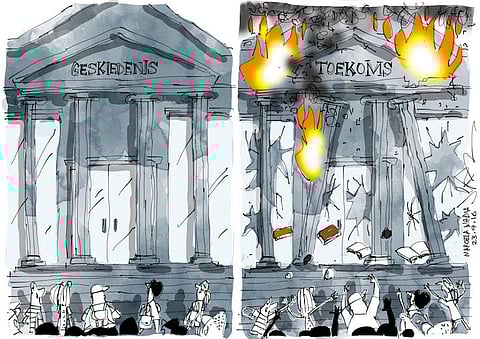 Universities and the future go up in smoke. More magic at www.jerm.co.za.