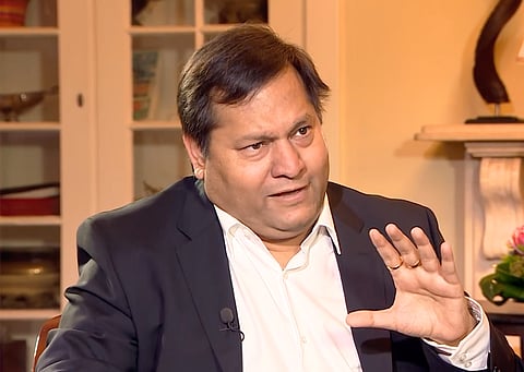 Ajay Gupta being interviewed by Stephen Grootes