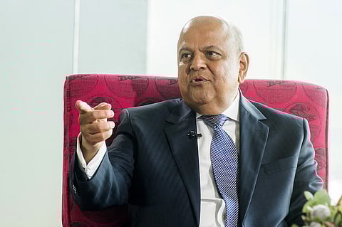 Pravin Gordhan, South Africa's finance minister, gestures as he speaks during a News24 Frontline event in Cape Town, South Africa, on Thursday, Oct. 27, 2016. Photographer: Waldo Swiegers/Bloomberg