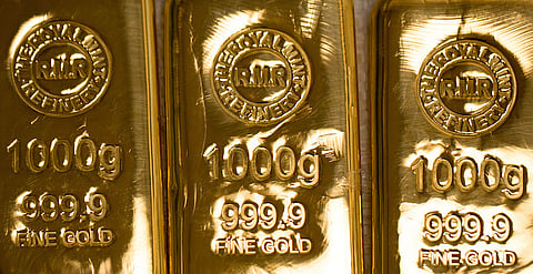 One kilo gold bars sit in a shopping trolley at the Baird & Co. Ltd. precious metals refinery in London, U.K., on Wednesday, Aug. 3, 2016. Baird & Co., which buys much of the U.K.'s scrap gold from collectors and pawn shops, is planning a 50 percent expansion at its 20-ton-a-year refining plant, which is near the London 2012 Olympic village. Photographer: Simon Dawson/Bloomberg