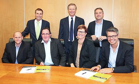 Back row: Hubert Brody (Chief Executive, Sanlam Personal Finance), James Orford (CEO, Lombard Insurance), Jaco Marx (a Director at Correlation)
Front row: Leopold Malan (BrightRock), Sean Hanlon (BrightRock), Suzanne Stevens (BrightRock) and Schalk Malan (CEO, BrightRock)