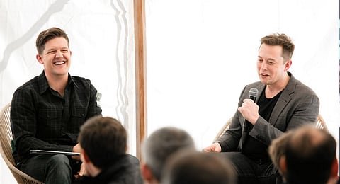 Roelof Botha (L) and Elon Musk. Pic: Sequoia Capital