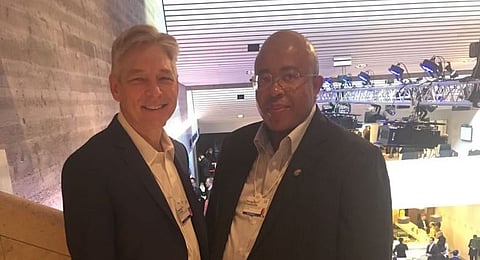 Sasol CEOs Bongani Nqwababa and Steve Cornell.