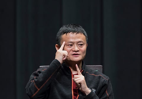 Jack Ma, billionaire and chairman of Alibaba Group Holding Ltd., gestures as he speaks during an event at Waseda University in Tokyo, Japan, on Wednesday, April 25, 2018. Ma, Alibaba co-founder, argues that nations from Japan to China need to develop their own semiconductor technology to get around America’s grip on the global chip market. Photographer: Tomohiro Ohsumi/Bloomberg