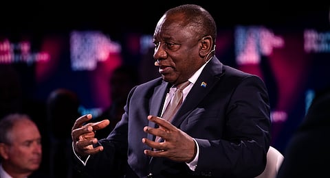 Cyril Ramaphosa, South Africa's president, speaks during the Bloomberg Global Business Forum in New York, U.S., on Wednesday, Sept. 26, 2018. The second annual event is the only venue dedicated to convening the most important global leaders from public and private sectors to discuss and address these challenges to shared prosperity, and build crucial partnerships between business and government to ensure its continued success. Photographer: Mark Kauzlarich/Bloomberg