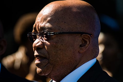 Jacob Zuma, South Africa's president, speaks during a visit to the headquarters of Eskom Holdings SOC Ltd. at Megawatt Park in Johannesburg, South Africa. Photographer: Waldo Swiegers/Bloomberg