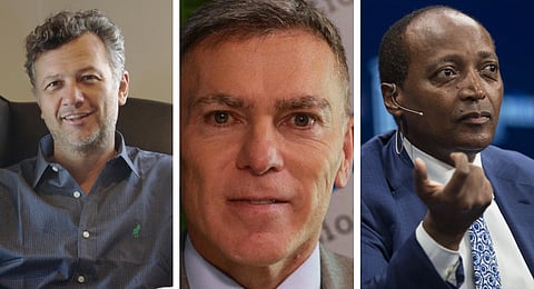 From left: Michael Jordaan, Adrian Gore and Patrice Motsepe are looking to disrupt the banking heavyweights with new offerings Bank Zero, Discovery Bank and Tyme Bank.