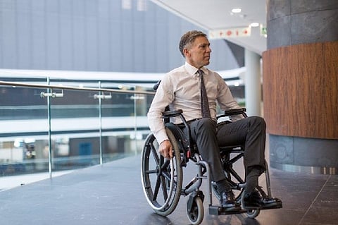 Adrian Gore, CEO, Discovery takes part in the Little Eden Society’s Annual CEO Wheelchair Campaign.