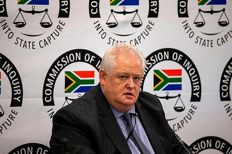Angelo Agrizzi, Former COO of BOSASA, a company that has contracts with government institutions, testifies at the Commission of Inquiry into State Capture on January 21, 2019 in Johannesburg. Photographer: Wikus De Wet/AFP/Getty Images